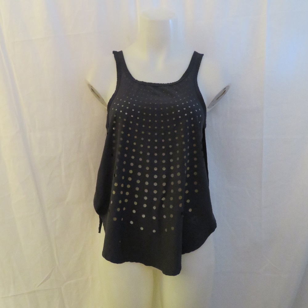SHAG BLACK ATHLETIC YOGA TANK TOP SIDE SLITS SMALL
